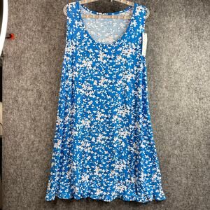 Draper James Grace & Charm Blue Floral Sleeveless Mini Dress Ruffle XXL/XXXL
